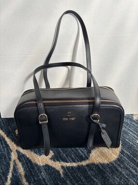 Nine West Black Double-Zip Satchel